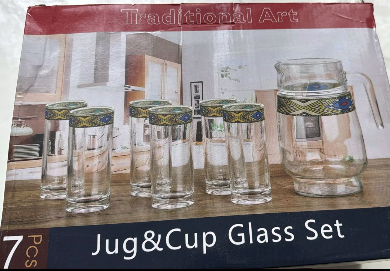 Jug&cup glass set